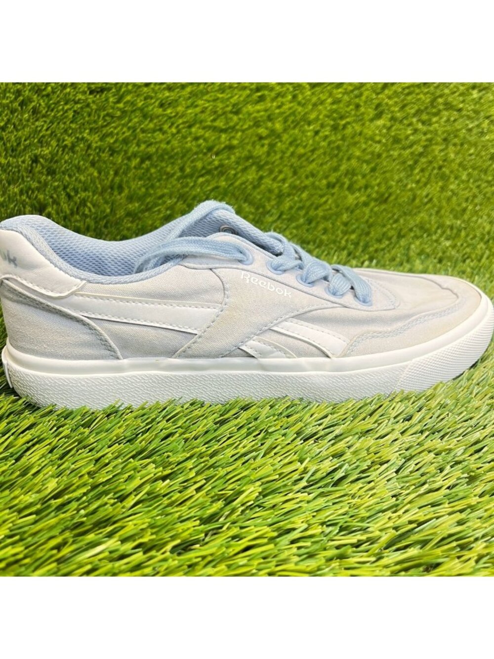 Reebok Court Advance Womens Size 8 Gray Blue Athletic Running‎ Shoes Sneakers